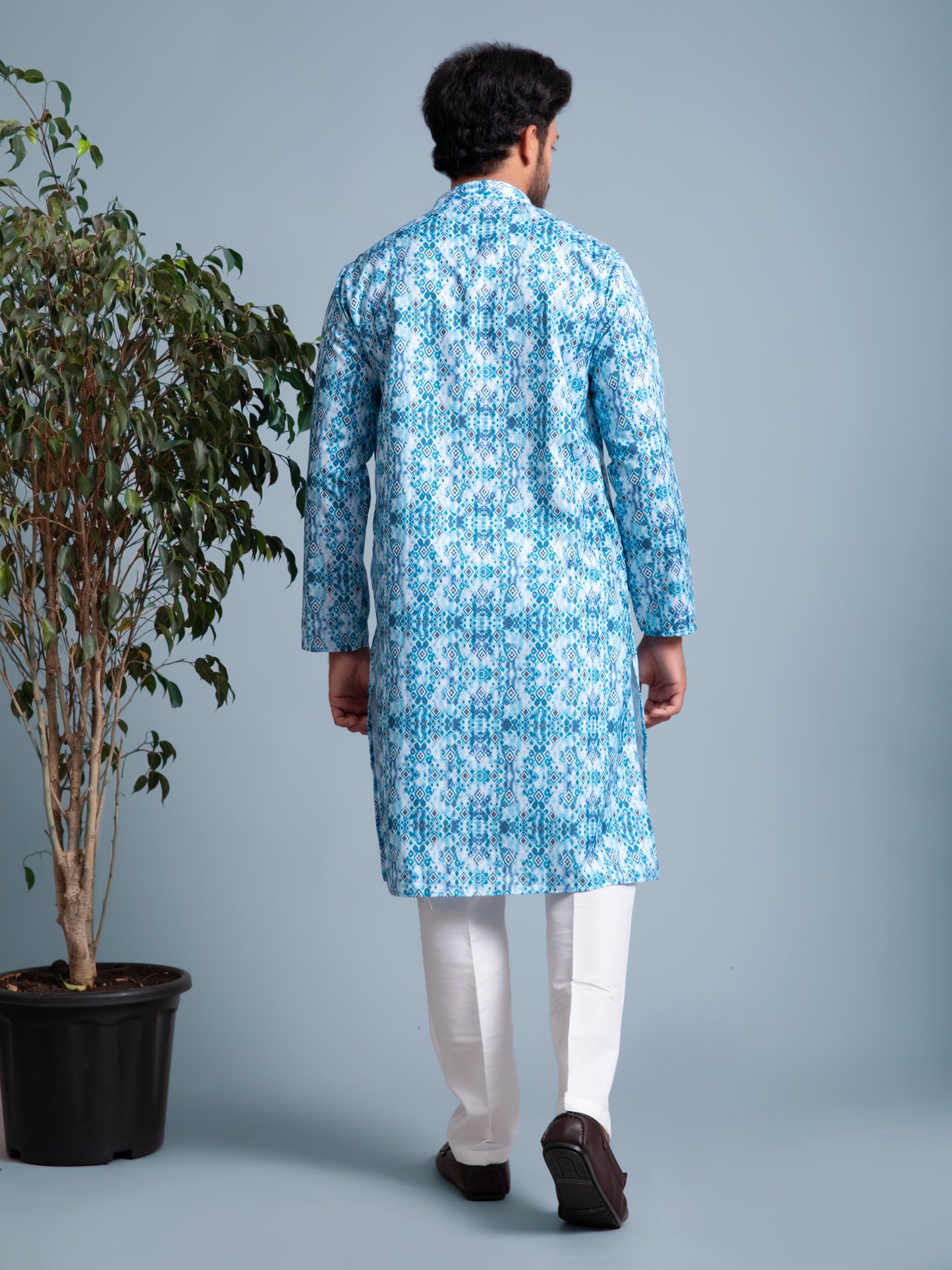 Blue Abstract Printed Kurta