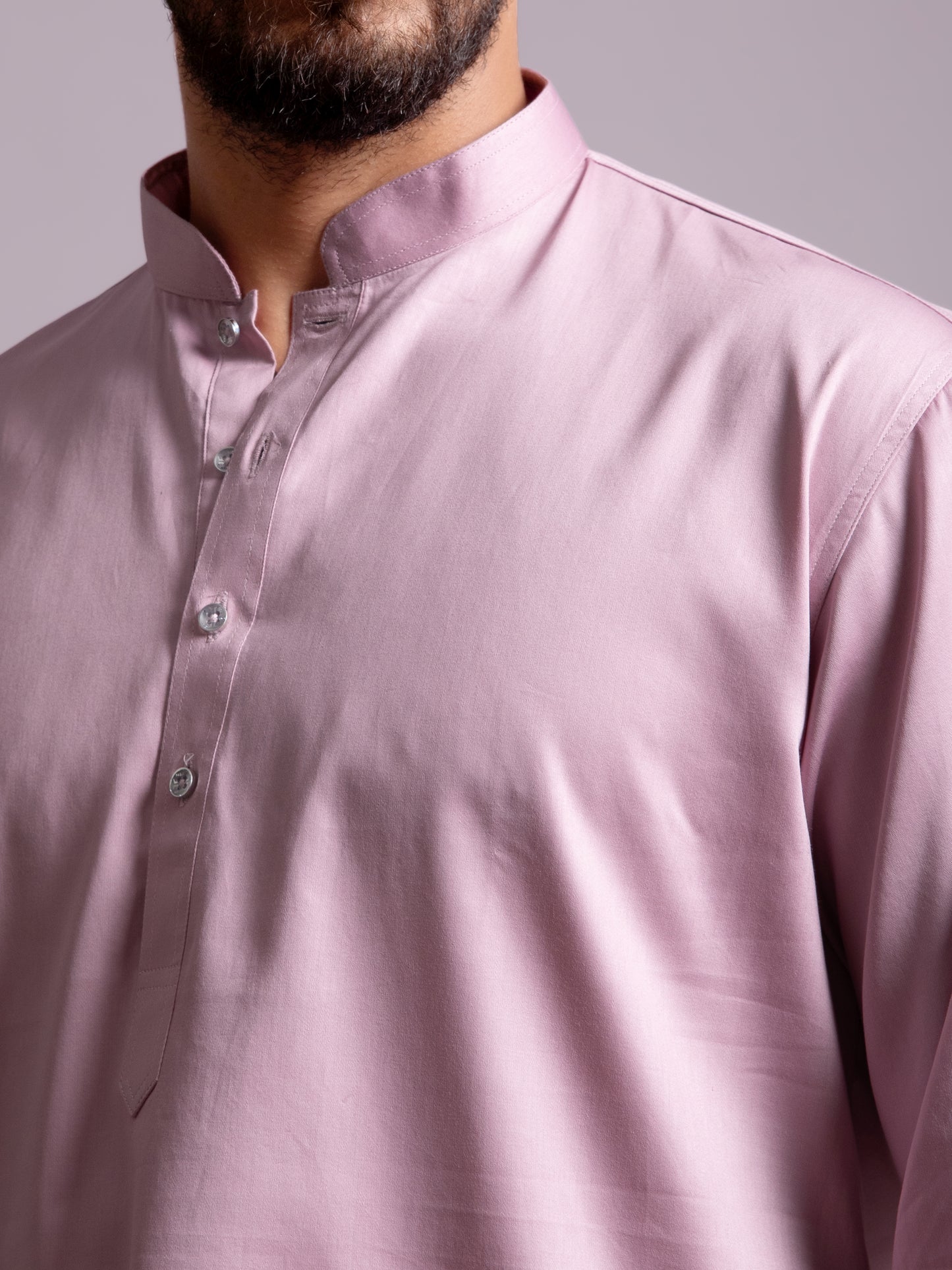 Lavender Cotton Solid Kurta